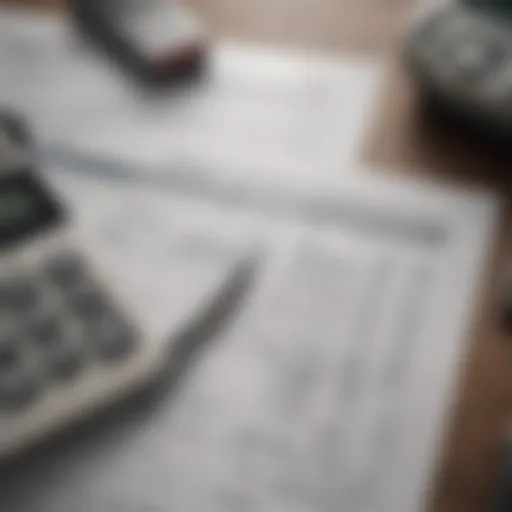 A close-up of a calculator and financial documents representing budgeting for auto loans