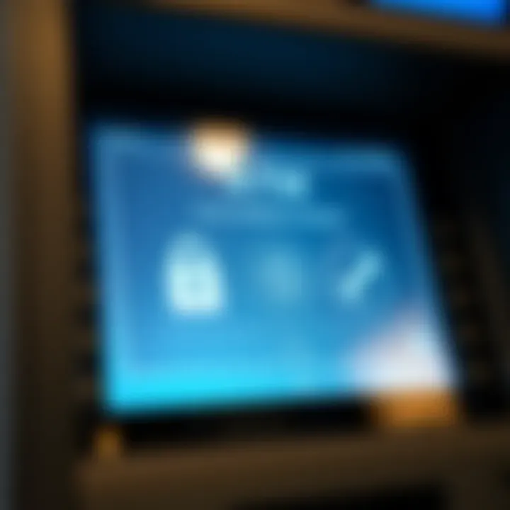 Digital security features on an ATM screen