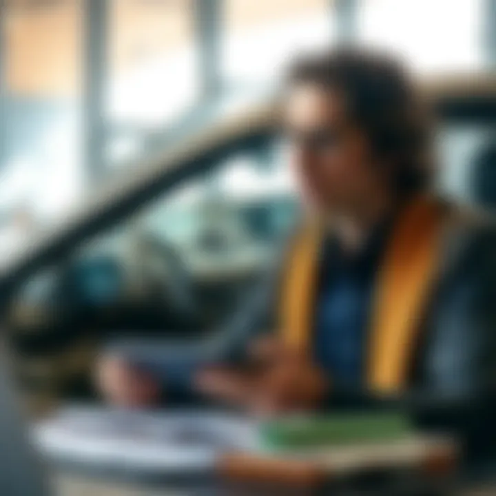 Navigating Financial Choices A person contemplating financial decisions with a calculator and paperwork