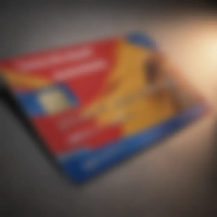 A close-up view of a Southwest Airline credit card showcasing its distinctive design.