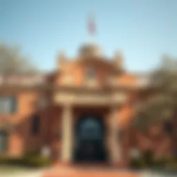 A picturesque Texas bank building showcasing traditional architecture.