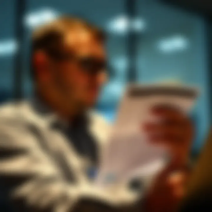 A person analyzing their credit score report