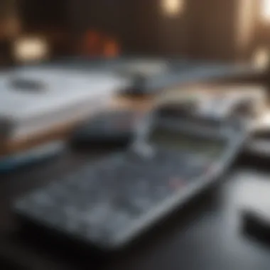 A calculator and financial documents on a table