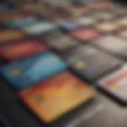 An elegant representation of various credit cards showcasing their unique designs and features.
