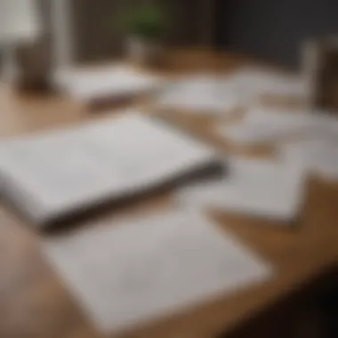 A variety of loan documents spread out on a table