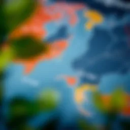 Illustration of a map highlighting regions with high yield savings opportunities