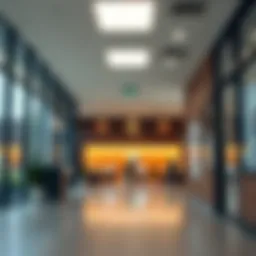 Interior view of a modern credit union