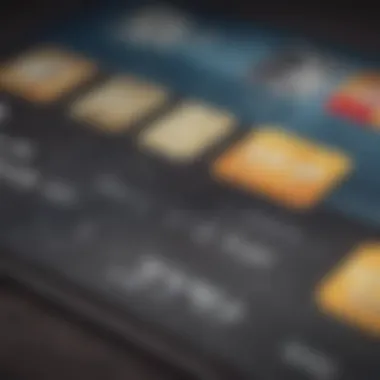 Close-up of a credit card with travel-related icons