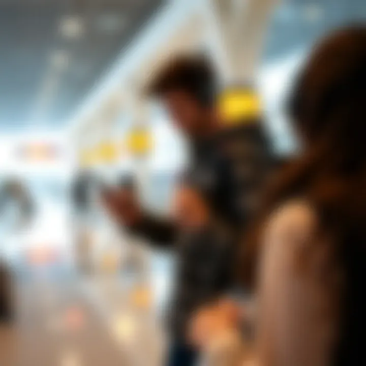 Traveler using the Frontier Miles Card at an airport