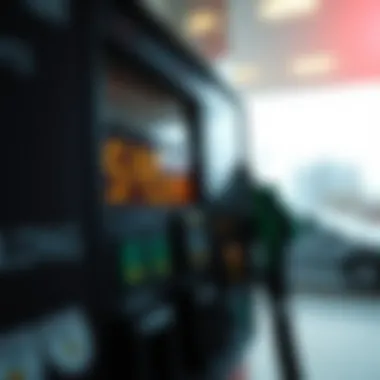 Understanding Fuel Costs A close-up view of a gas station pump with fuel price display
