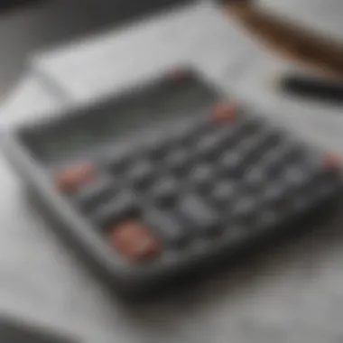 Illustration of a calculator and financial documents