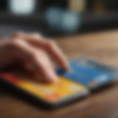 Reviewing Credit Card Options An individual reviewing credit card options