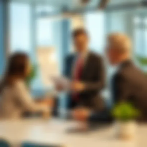 A professional mortgage broker consulting with clients