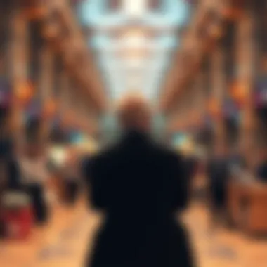 Dynamic Banking Atmosphere A bustling California bank branch with customers and staff