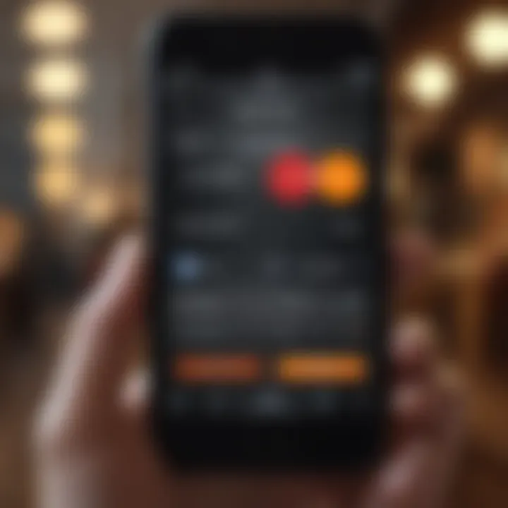 Mobile banking interface of MasterCard on a smartphone