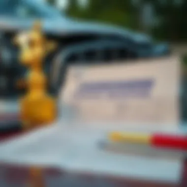 Understanding Financial Obligations Finance agreement document with a broken car