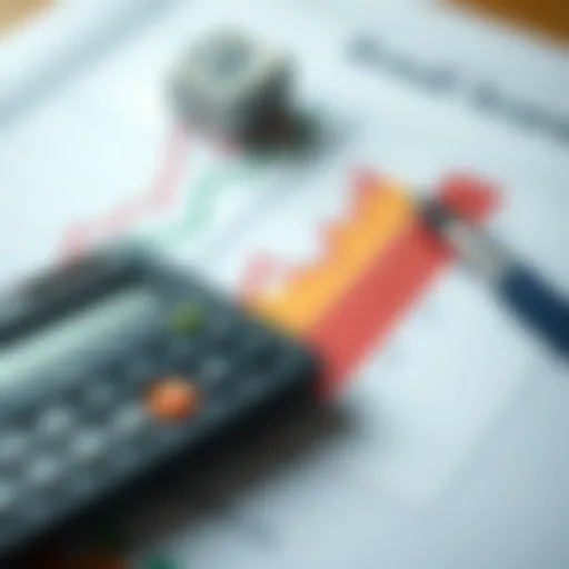 Financial planning concept with graph and calculator