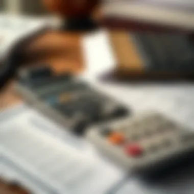 Calculator and financial documents