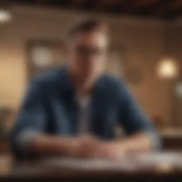 A thoughtful individual evaluating their finances