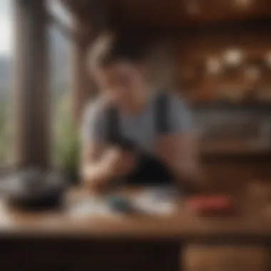 Tracking Travel Expenses Traveler checking expenses on a smartphone