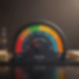 Visual representation of a credit score scale