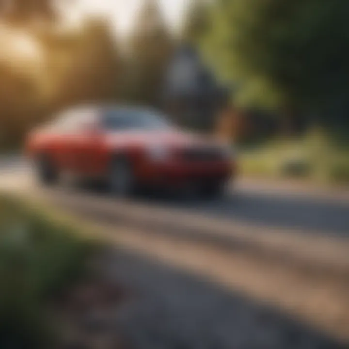 Pennsylvania landscape with a car in view