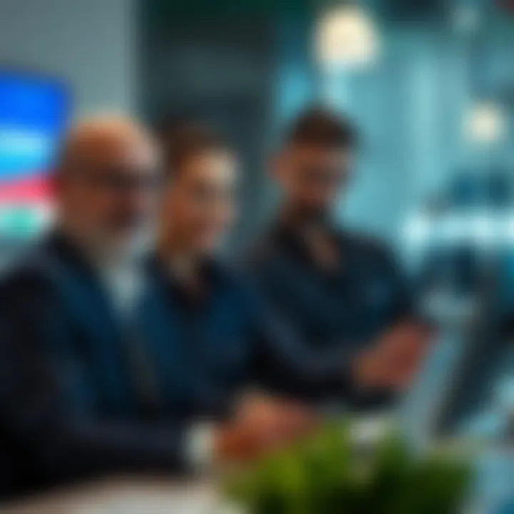 Bank Representative Assisting Business Owner A friendly bank representative assisting a small business owner