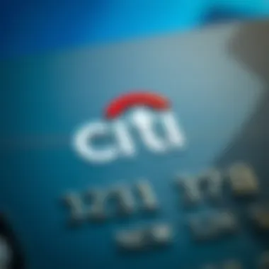 Close-up of a Citi credit card highlighting features