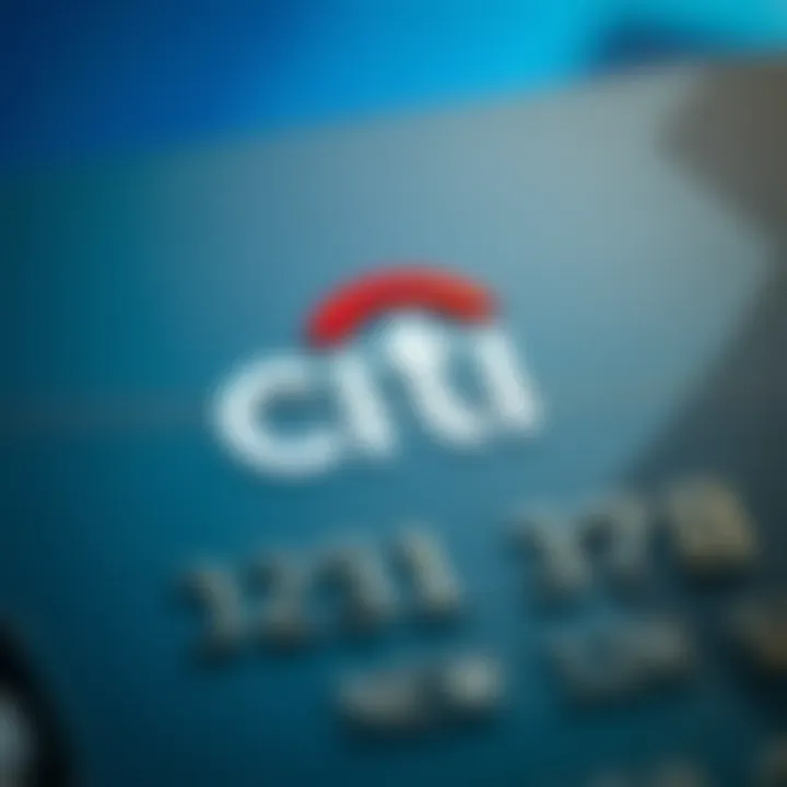 Close-up of a Citi credit card highlighting features