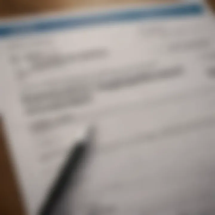 A close-up of a mortgage application form with a pen resting beside it.