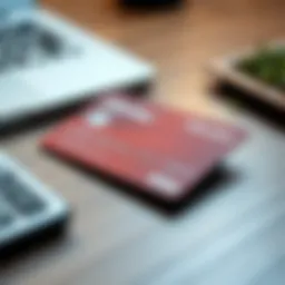 Close-up of a business credit card on a desk