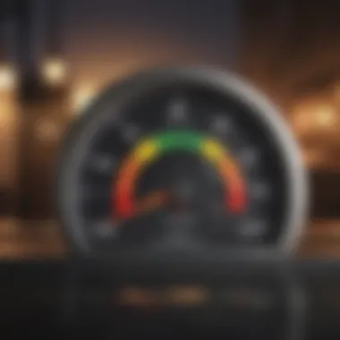 Credit Score Gauge Illustration Visual representation of a credit score gauge