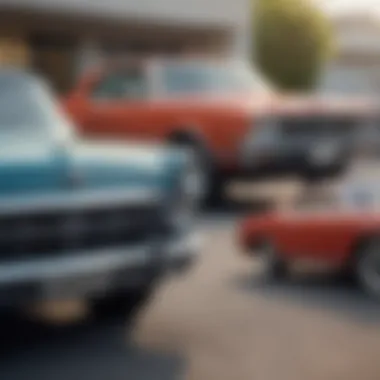 A classic car parked beside a modern vehicle, symbolizing the importance of age in insurance decisions.